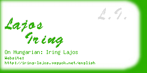 lajos iring business card